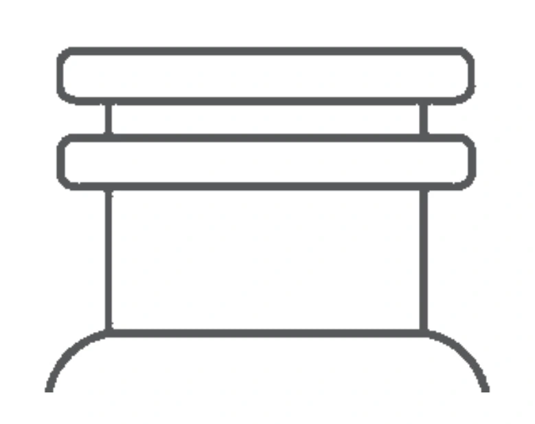 Schematic representation of a snap cap for vials